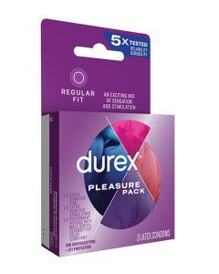 Durex Condom Pleasure Pack - Box of 3