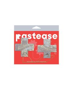 Pastease Chains Disco Cross - White O/S