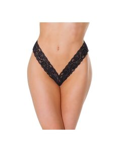 Holiday Scallop Stretch Lace High Leg Thong