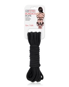 Lux Fetish Bondage Rope - 5m/16 ft  Black