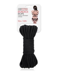 Lux Fetish Bondage Rope - 10m/33 ft Black