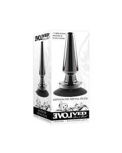 Evolved Advanced Vibrating Rechargeable Metal Plug - Black