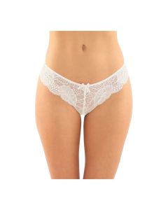 Poppy Crotchless Floral Lace Panty White