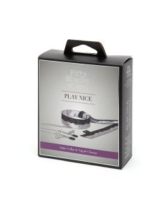 Fifty Shades of Grey Play Nice Satin & Lace Collar & Nipple Clamps