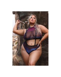 Vibes Stardust Halter Top & Suspender Bottoms Black QN