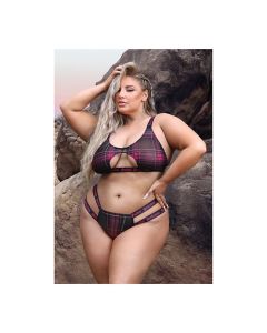 Vibes Fuckin' Perfection Cutout Bralette & Panty Black/Pink QN