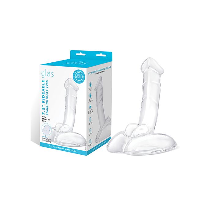 Glas 7.5" Rideable Standing Cock w/Stability Base
