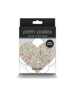 Pretty Pasties Heart & Flower Glow in the Dark - 2 Pair