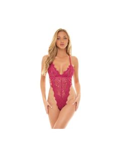 Skylar Soft Cup Eyelash Lace Teddy Festival Fuchsia 1X/2X