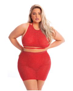 Pink Lipstick Midnight Sun Skirt Set QN