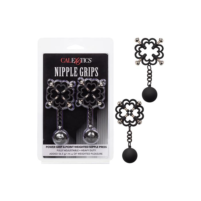 Nipple Grips Power Grip 4 Point Weighted Nipple Press - Black
