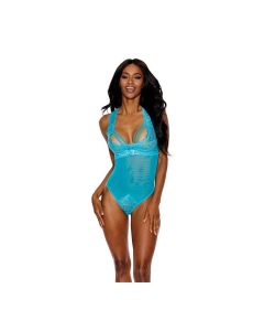 Lace & Mesh Underwire Teddy Turquoise XXL
