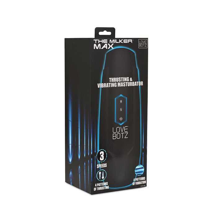 LoveBotz The Milker Max 14X Thrusting & Vibrating Masturbator - Black