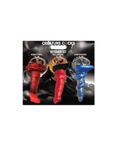 Creature Cocks Hell-Hound, Lord Kraken, & King Cobra Silicone Key Chain Set - Pack of 3 Multi Color