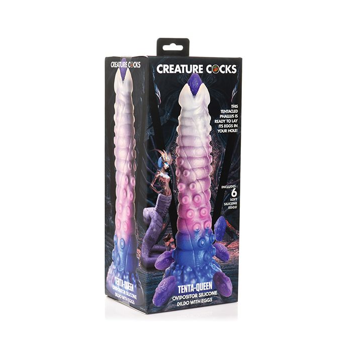 Creature Cocks Tenta-Queen Ovipositor Silicone Dildo w/Eggs - Multi Color
